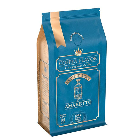 Flavored Ground Coffee ??Amaretto (Almond), 100% Arabica, Single Origin, Medium Roast, USDA Organic, Naturally Flavored ??by Coffea Flavor