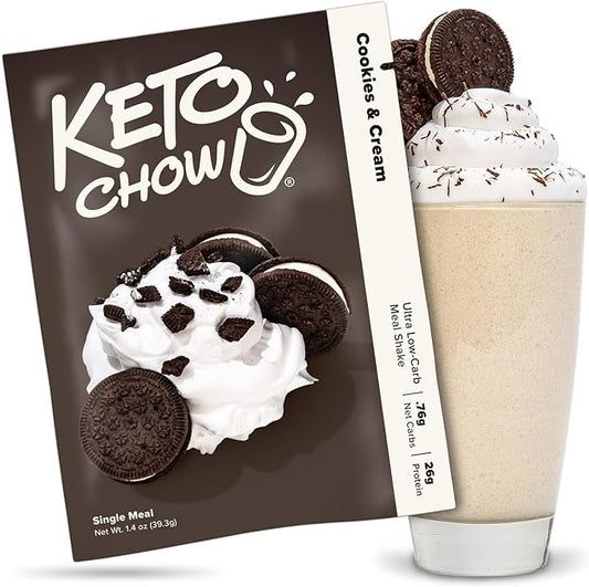 Keto Chow | Gourmet Keto Meal Replacement | Nutritionally Complete | You Choose the Fat | Easy Fast Low Carb Meal | Cookies and Cream