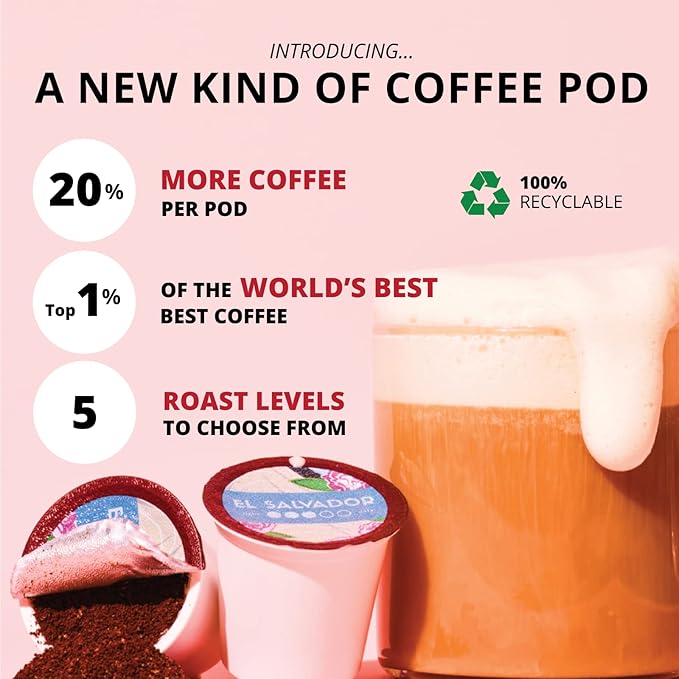 Atlas Coffee Club Coffee Pods – Light/Medium Roast, Single-Origin Tanzania, 24 Count – Compatible with Keurig K-Cup Brewers – 100% Recyclable, Premium Arabica Coffee