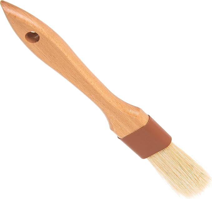 SPARTA 4037200 Boarhair Pastry Brush, Basting Brush with Flat Brushhead, 8.25"L x 1"W, Wood Handle