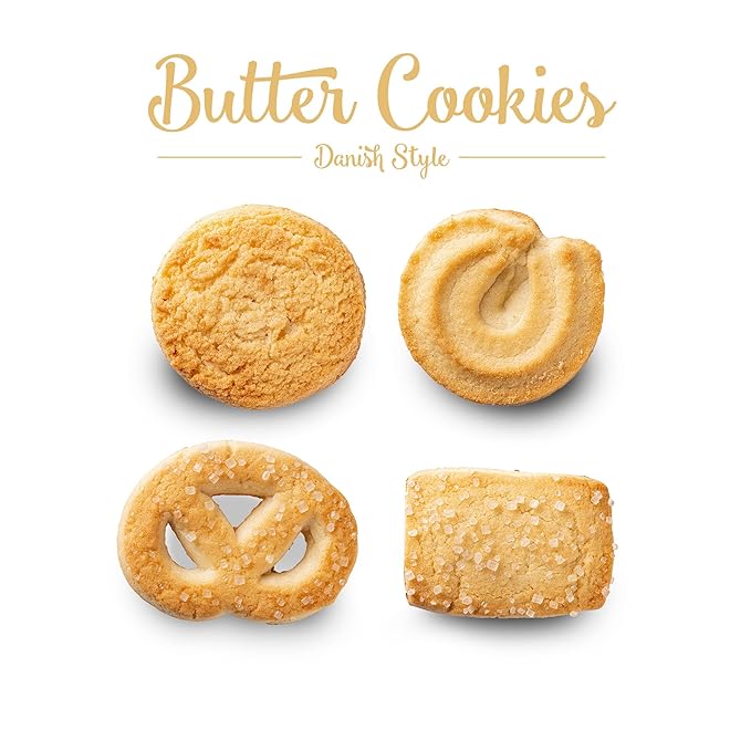 Mattigan's Butter Cookies Traditional Danish Style Cookie Assortment, 16 Oz Tin, Gourmet Gifts for Holidays, Birthday, Special Occasions, Snack Gift, Assorted Cookie Dessert Sweets, Reusable Metal Tin