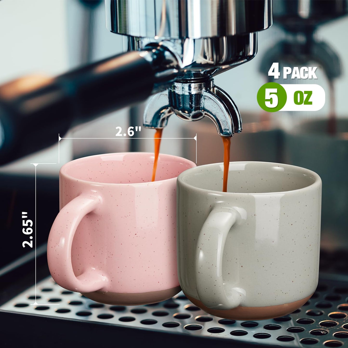 Gencywe® Morandi Color Ceramic Mini Espresso Cups Set of 6, 5 oz Expresso Mugs with