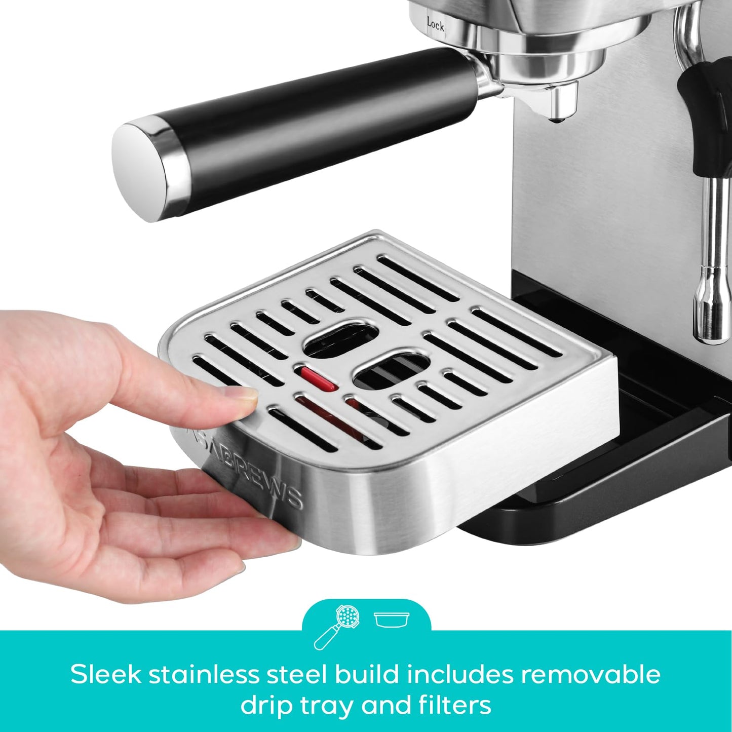 CASABREWS 3700 Essential Stainless Steel Espresso Machine with Steam Wand