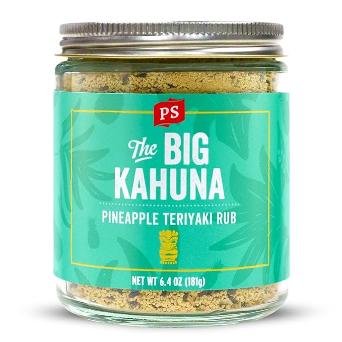 PS Seasoning Big Kahuna Pineapple Teriyaki Rub - Hawaiian BBQ Seasoning and Dry BBQ Rubs for Smoking, Grilling, Baking, Roasting - Tropical Flavor Spice Blend for Chicken, Pork, Beef, Fish, Vegetables