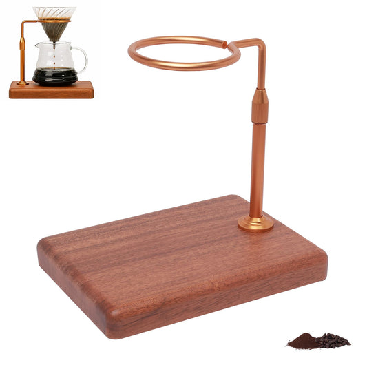 Svfreyavis Pour Over Coffee Maker with Adjustable Stand & Wooden Base, Dripper Stand for Manual