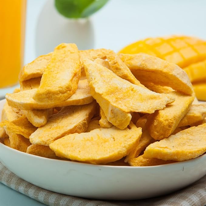 Freeze-dried mango block 4.93oz dried mango crisp fruit Dried mango slices snack food sweet and sour snack