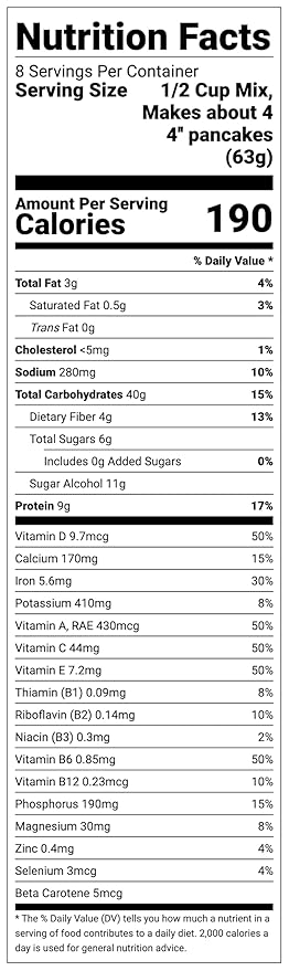 Hidden Foods Sprinkle Pancake & Muffin Mix, Made With Natural Oats, Flaxseed, Fruits & Vegetables | No Added Sugars, Healthy Blend of Protein & Fiber | Breakfast Meal, Just Add Water - 12 Oz - 2 Pack