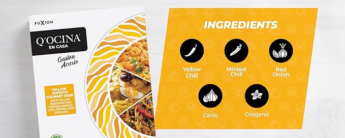 Yellow Sofrito Base by Gastón Acurio for Latinoamerican Recipes, Gluten Free Taco Seasoning with Ají Amarillo & Mirasol, No Preservatives, No Artificial Flavors, No Trans Fat, Q?™ocina en Casa, 1.79oz