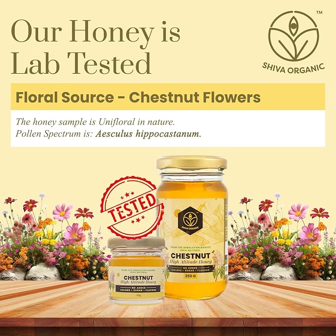 Shiva Organic Chestnut Honey 250g- High Altitude Himalayan Pure and Natural Honey