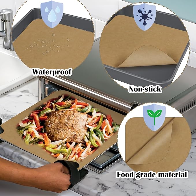 120 Sheets 12 inch Air Fryer Parchment Paper Squares,Non Stick Baking Disposable Paper Liner Compatible with Ninja Foodi SP101 SP201 SP301 SP351,Pre Cut Unbleached Parchment Paper for Toaster Ovens