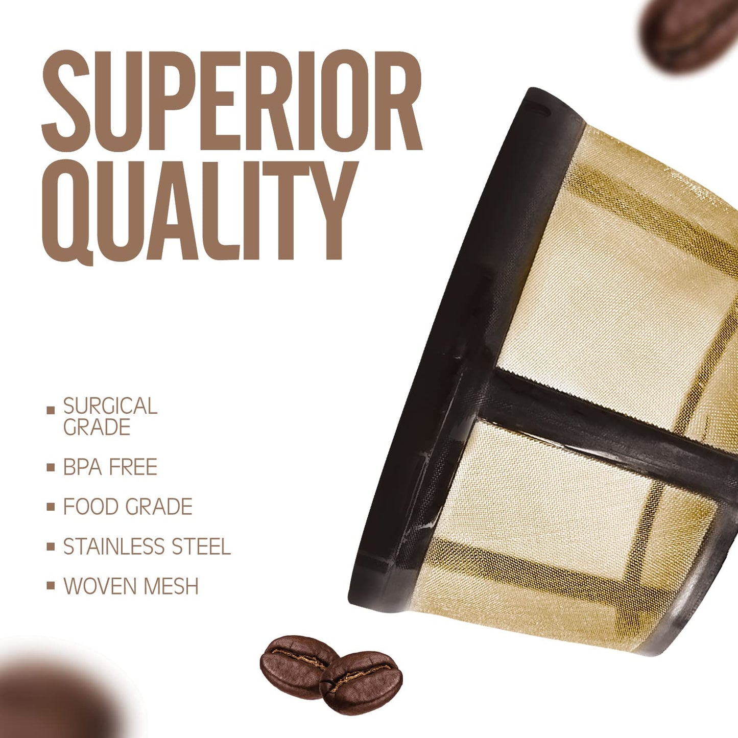 4-6 Cup Reusable Filter Basket With Closed Bottom Fits MrCoffee Coffee Maker and Brewer - Permanent