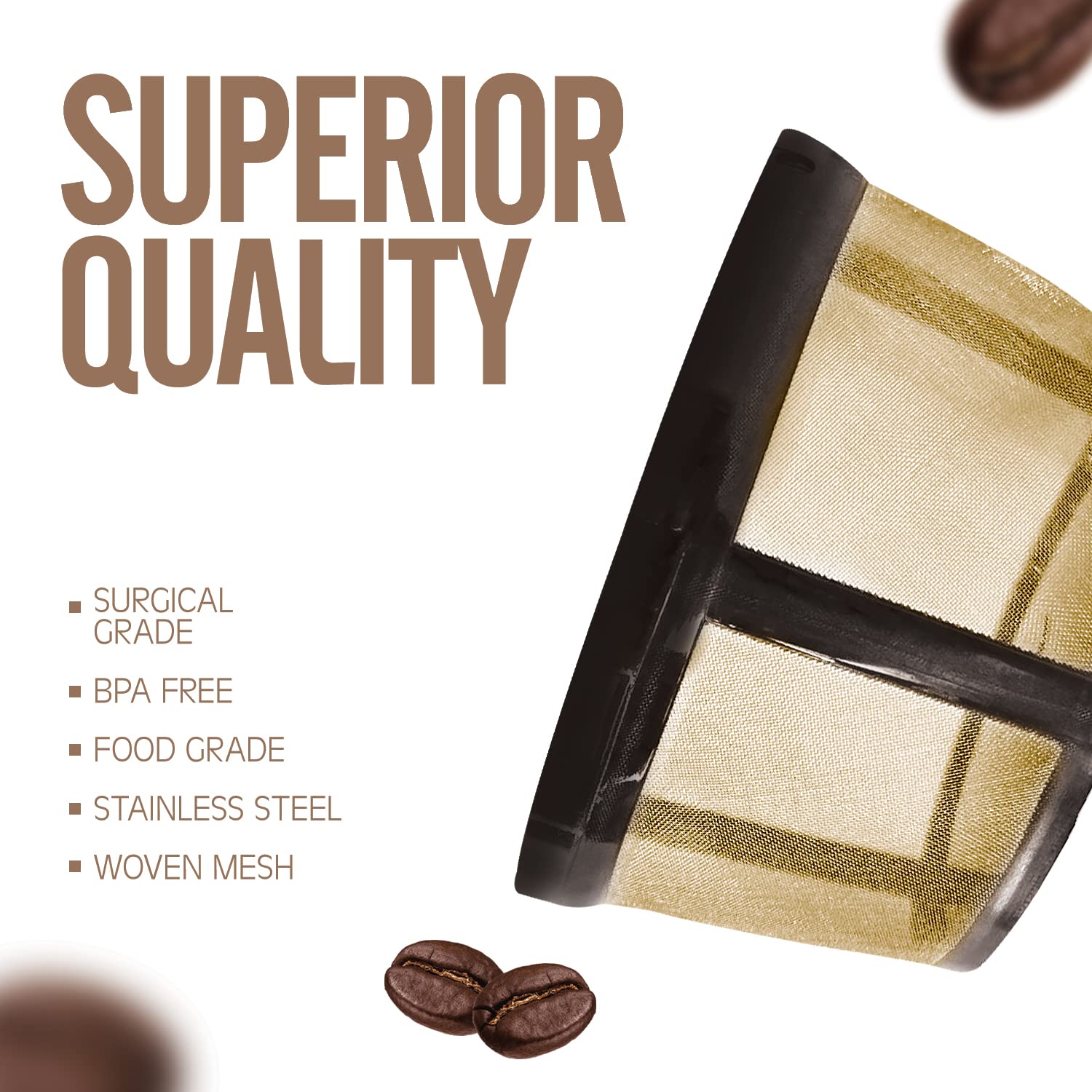 4-6 Cup Reusable Filter Basket With Closed Bottom Fits MrCoffee Coffee Maker and Brewer - Permanent