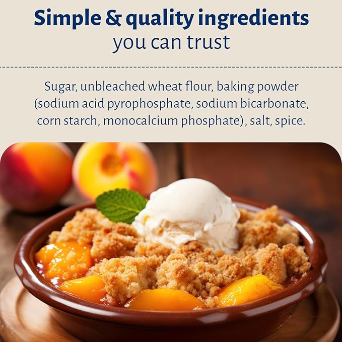 Calhoun Bend Mill Peach Cobbler Mix | Easy to Make Classic Southern Dessert | Versatile Crust Mix for Peach & Other Fruit Fillings | Sweet and Crunchy | Ideal for Baking Enthusiasts - 8 Oz (Pack of 1)