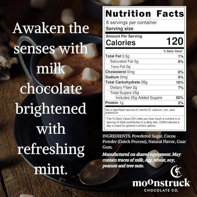 Moonstruck Chocolate Mint Chocolate Mint Hot Cocoa Mix, 9.5oz (Pack of 1)