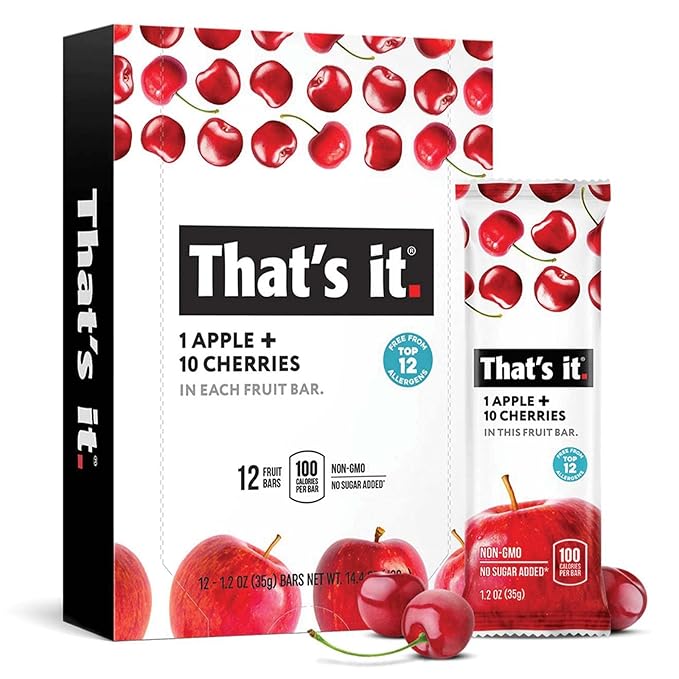 That???it. Variety, 100% Natural Real Fruit Bar, High Fiber Vegan, Gluten Free Healthy Snack, Paleo for Children & Adults, Non GMO No Added Sugar, (Mango, Cherry, Banana) (36 Pack)
