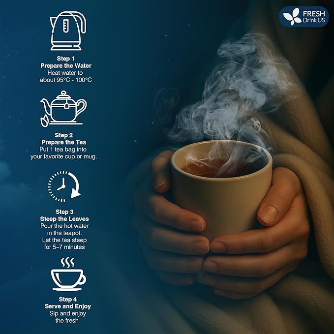 FreshDrinkUS, Premium 55 Tea Bags Better Sleep Herbal Tea | Caffeine-Free Loose Leaf Blend with Spearmint Leaves, Lemongrass Leaves, and Hawthorn Berry ??Naturally Refreshing and Aromatic.