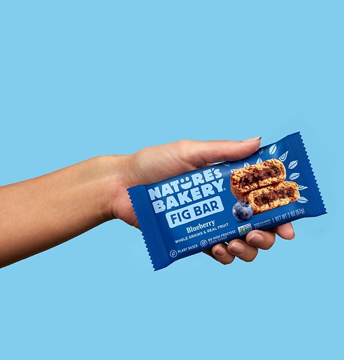 Nature?™s Bakery Whole Wheat Fig Bars, Blueberry, Real Fruit, Vegan, Non-GMO, Snack bar, 7 boxes with 12 twin packs (84 twin packs)