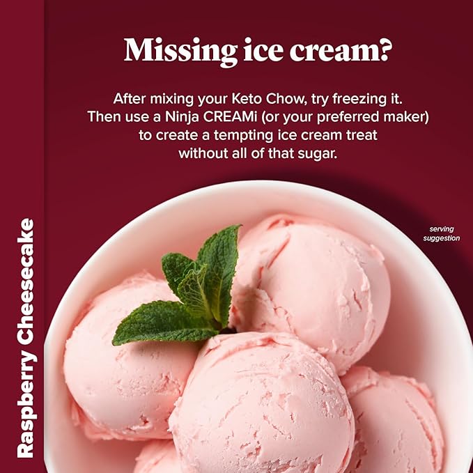 Keto Chow Raspberry Cheesecake | Keto Meal Replacement Shake Powder | Nutritionally Complete | Low Carb | Delicious Easy Meal Substitute | Protein Rich You Choose The Fat | 21 Meal Serving