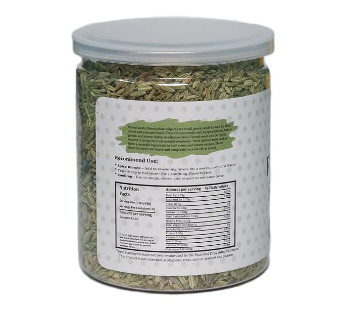 Fennel Seeds 8oz, 100% Pure & Natural Whole Fennel, Premium Quality Spice for Cooking & Tea, Fresh & Aromatic - By Yogi?™s Gift®