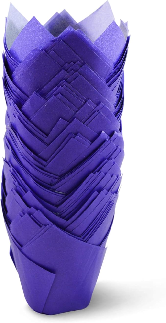SimpleGood Purple Medium Size Tulip Baking Cups Cupcake Liners Muffin Liners Greaseproof Paper 100