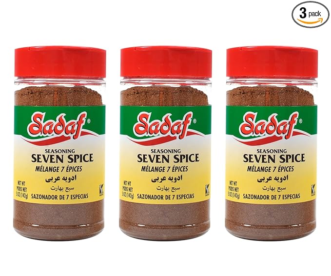 Sadaf Seasoning 7 spices - Lebanese Blend of Spices - Baharat spices - Seven Spice Blend from the Middle East Lebanese Style - 7-Spice All Purpose Seasoning - 5 Oz (3 Pack)