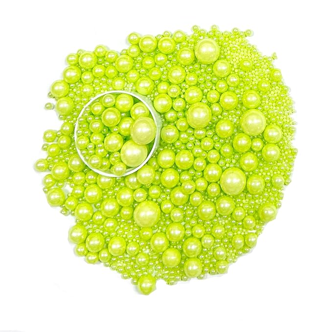 Sprinkles Edible Green Pearl Sugar Sprinkles Candy 142g/5.01oz Mix Size Green Pearls Baking Cupcake Toppers Cookie Ice Cream Decorations for Wedding Parties Valentines Day Halloween Christmas