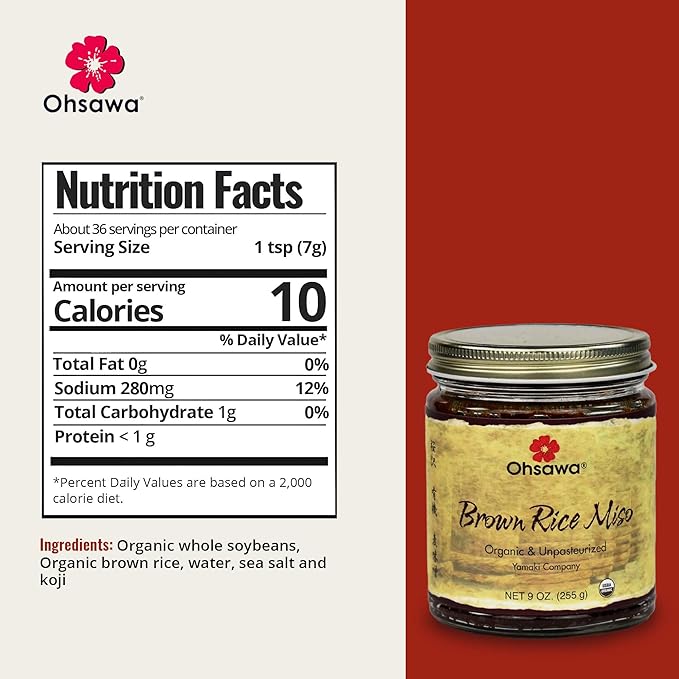 OHSAWA - Organic Yamaki Brown Rice Miso - Macrobiotic, Vegan and Gluten-Free - 9 Oz