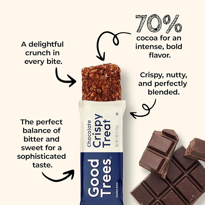 Good trees Rice Crispy Treats Gluten-Free Snack Bars with Nut Butter & Cocoa 12 Count
