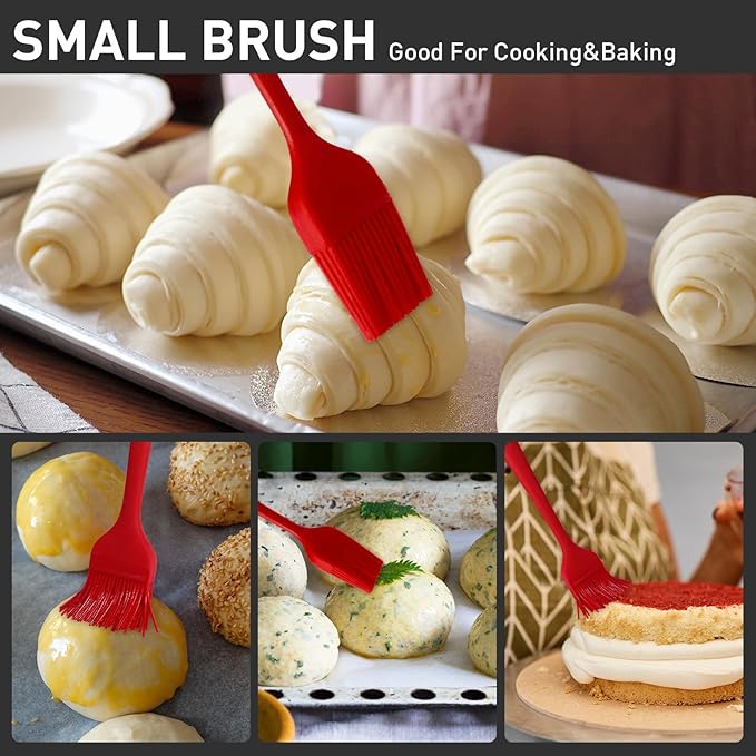 Begonia Silicone Basting Pastry Brush-2pcs Heat Resistant Cooking Brush for Oil, Sauce, Butter, BBQ, Grill and Marinade, BPA Free, Dishwasher Safe 竊늃edç«?,<div>