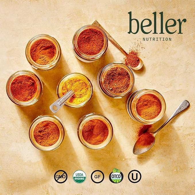 Beller Nutrition Cinnapeel Spicer | Organic Ceylon Cinnamon Powder Blend with Ginger & Orange Peel | 2 oz | Ground Ceylon Cinnamon Spice for Baking, Smoothies, Tea & More