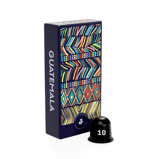 Atlas Coffee Club Espresso Pods Compatible with Nespresso Original– Dark Roast (10 Count)– Aluminum Capsules from Guatemala– Intensity 10