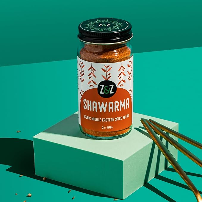 Shawarma by Z&Z | Classic Blend of Middle Eastern Spices | Beef & Chicken Shawarma Seasoning | Shawarma Spice Mix (Cumin, Paprika, Coriander, Garlic, Onion, Ginger, Salt, Pepper, & Cardamom), 2 Oz