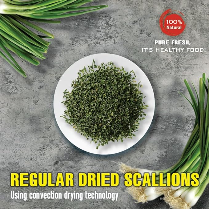 REGULAR DRIED SCALLIONS 5.29 Oz (150g) VIETFARMFOOD: Natural pure, convection dried seasoning made from real vegetable, fruit - perfect for adding flavor to meal, cooking, baking, salad, soup, sauce
