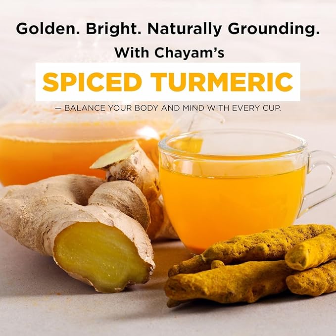CHAYAM Spiced Turmeric Loose Tea 50g/1.77oz | Herbal tea with Lemongrass, Cinnamon, Ginger and Black Pepper | Premium Tin Pack | Caffeine-free | For Immunity, Digestion - Pack of 1