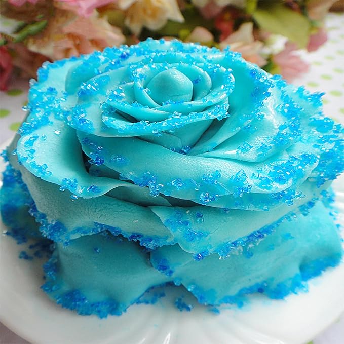 Sentovac Blue Sanding Sugar for Baking Edible Sparkling Sugar Sprinkles Coarse Sugar Crystals for Baking Topping Cake Cookie Cupcake Topper Ice Cream Decoration Supplies 3.2 OZ