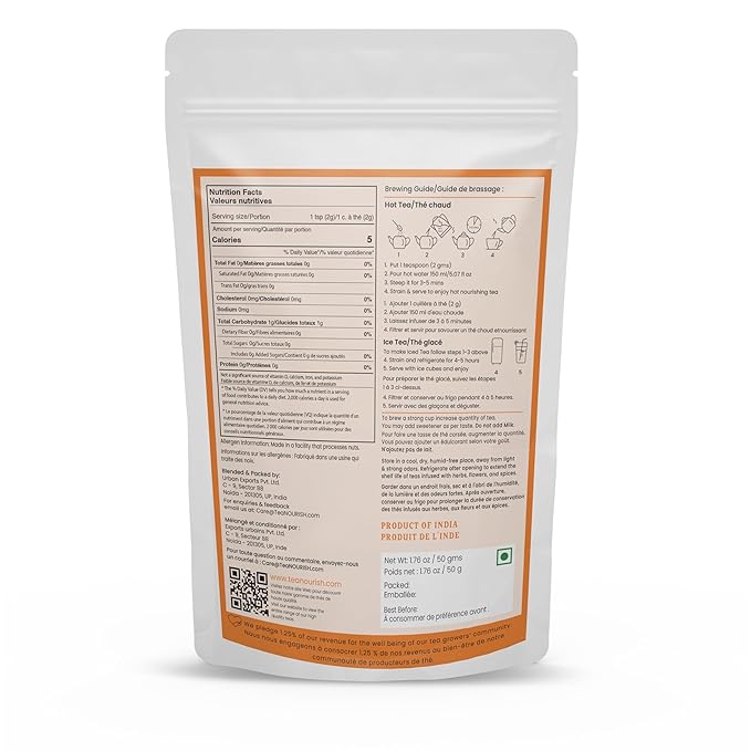 TeaNOURISH Darjeeling First Flush Black Tea | Single Estate Refreshing & Aromatic | Loose Leaf Tea | Freshly Sourced Direct From Origin - 1.76oz/50g