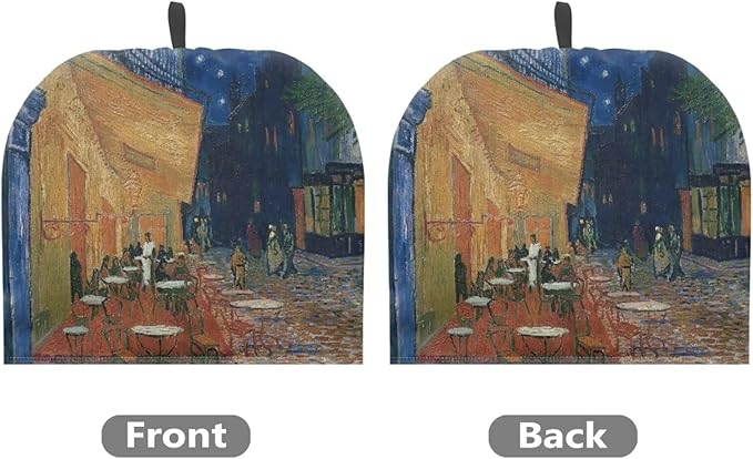 Tea Cozy for Teapot Insulated Decorative Kettle Cover with Handle Oil Painting Dust Cover Lightweight Extra Thick Tea Pot Cover Dome Shaped for Keeping Warm Can Hung and Folded (Blue)