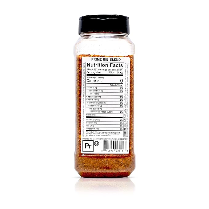 Spiceology – Prime Rib Rub – Bold, Savory Seasoning with Garlic, Smoked Paprika & Tomato – Perfect for Prime Rib, Steak, Brisket, Ribs, Pork & Vegetables – BBQ & Grilling Essential – 18 oz