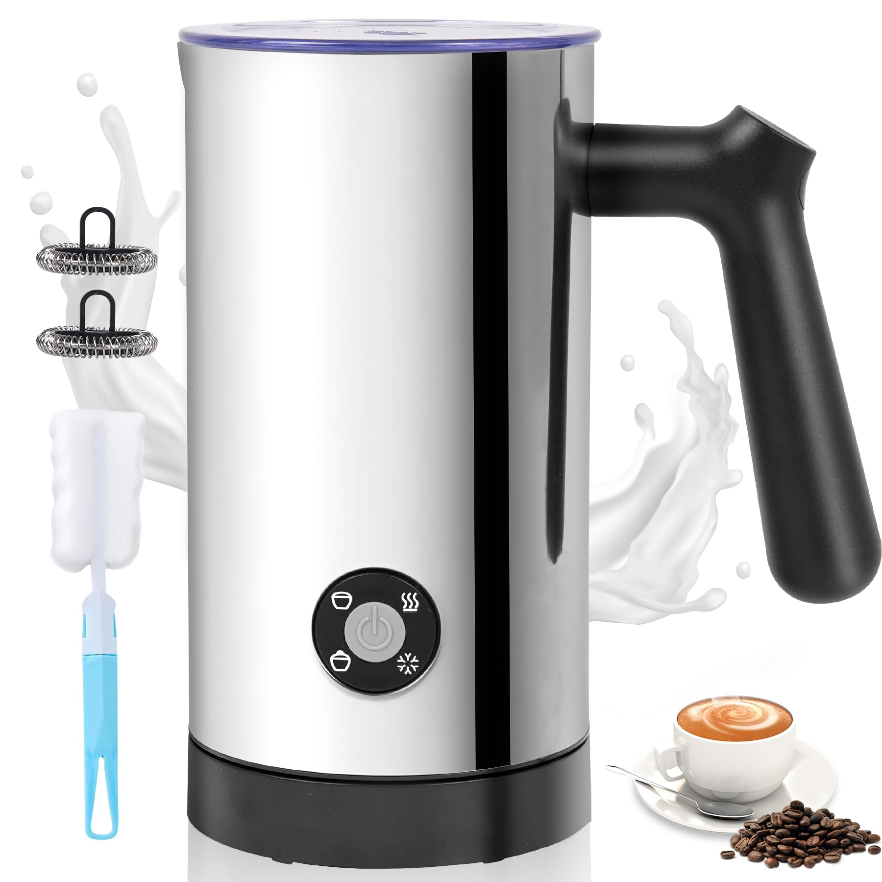 Casimhu Electric Milk Frother 4-in-1 Foam Maker, Hot Cold Foam, 10.6 oz