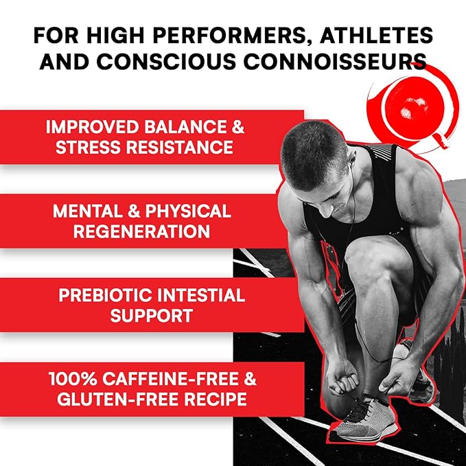 Calm & Recovery (11 servings) - Instant Coffee - 100% caffeine-free with Ashwagandha & Magnesium - Superfood Cappuccino by Superitalia - official partner of Hyrox - Made in Italy