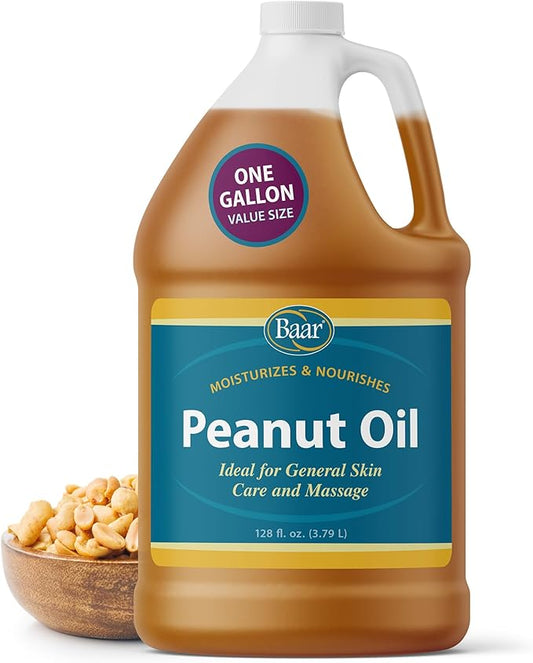 Baar Expeller, Cold Pressed Peanut Oil from Roasted Peanuts Grown in The United States - Kosher - GMO and Solvent Free (1 Gallon)