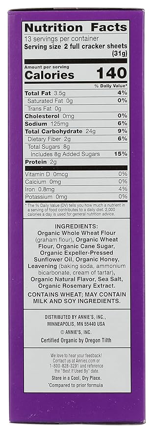 Annies Homegrown Organic Honey Graham Cracker, 14.4 Ounce - 12 per case