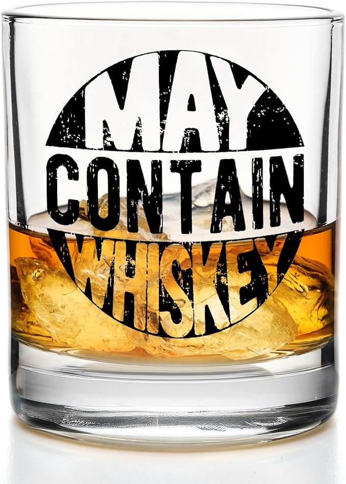 Funny Whiskey Glasses 10 oz, Whiskey Lovers Gifts, Whisky Gifts Old Fashioned Rocks Glasses for Women Men Drinking Scotch Bourbon Cocktail Liquor Vodka