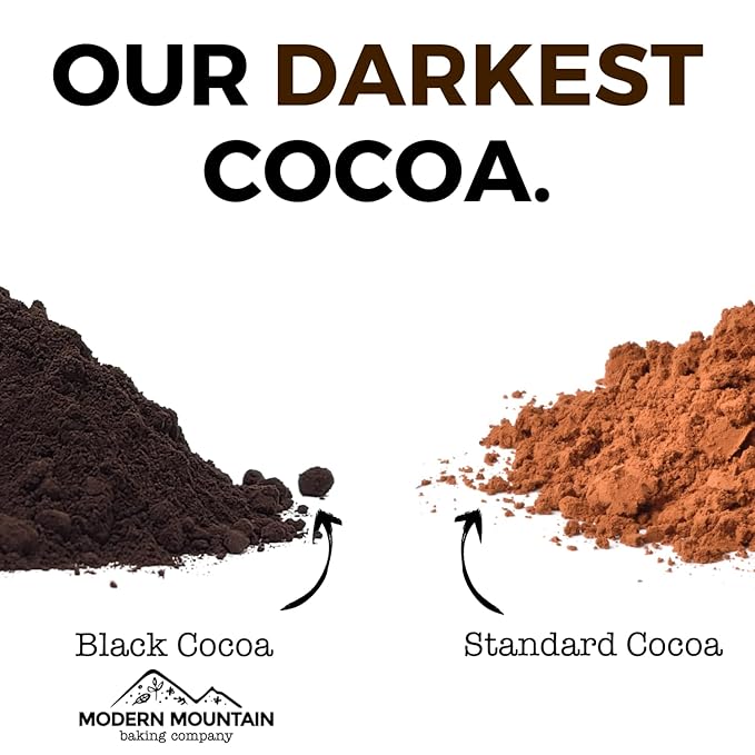 Black Cocoa Powder (1 lb) Bake the Darkest Chocolate Baked Goods, Achieve Rich Chocolate Flavor, All-Natural Substitute for Black Food Coloring, Dutch-Processed Cocoa Powder, Unsweetened, Extra Dark, Fair Trade Certified