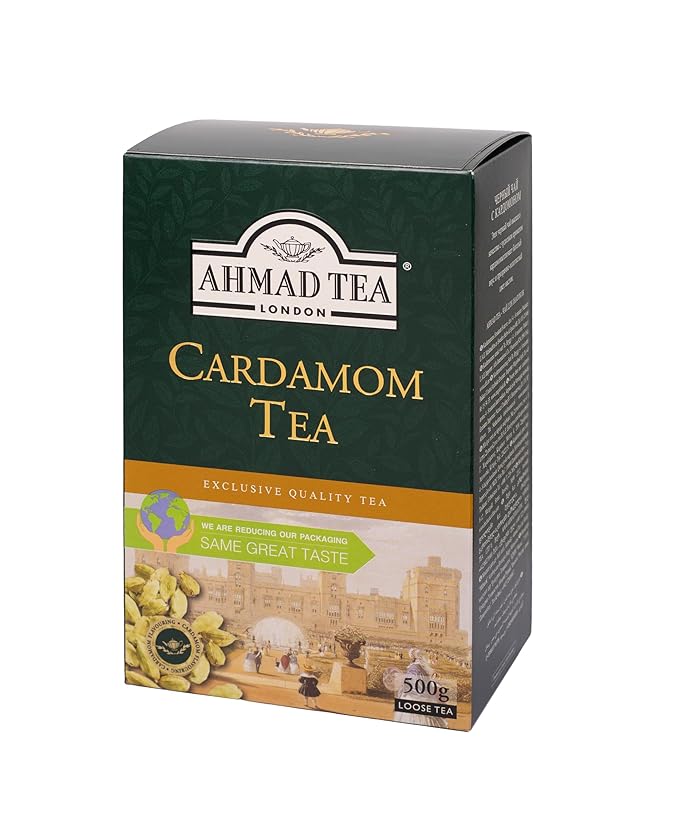 Ahmad Tea Black Tea, Cardamom Loose Leaf, 454g - Caffeinated & Sugar-Free