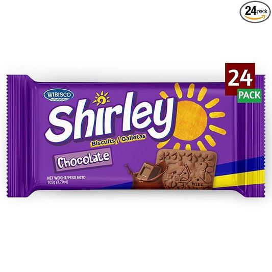 Wibisco Shirley Biscuits, Chocolate, 3.7 oz (Pack of 24)