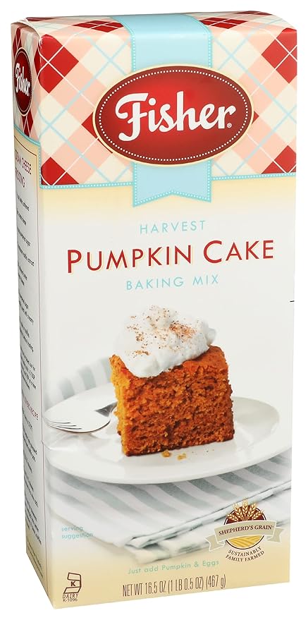 Fisher Harvest Pumpkin Cake Mix, 16.5 OZ (Pack of 1)