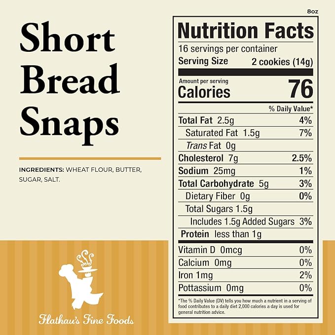 Flathau?셲 Fine Foods, Gourmet Shortbread Cookies, Handcrafted All Natural Artisan Bites, Southern-Baked Sweet Snaps with a Buttery Finish (Pack of 3, Original Shortbread)