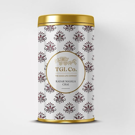 TGL Co. Chai ??Spiced Black Tea Bags | Bold Indian Chai with Real Spices | Strong & Aromatic | Gift-Ready Box (Kadak Masal Tin)
