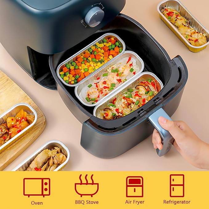 LNYZQUS Aluminum Foil Mini Loaf Pans with Lids 50 Pack, 6.8oz Rectangle Baking Cups Muffin Tins,Disposable Baking Tins Mini Baking Pans Holders -Black In Gold